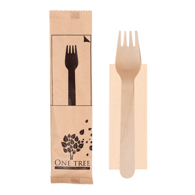 ONE TREE - PAPER WRAPPED CUTLERY SINGLES