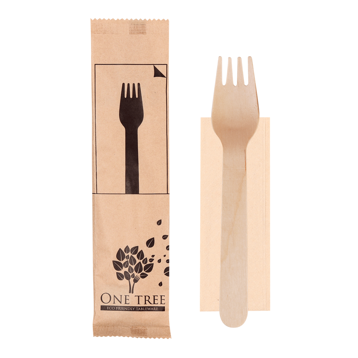 ONE TREE - PAPER WRAPPED CUTLERY SINGLES