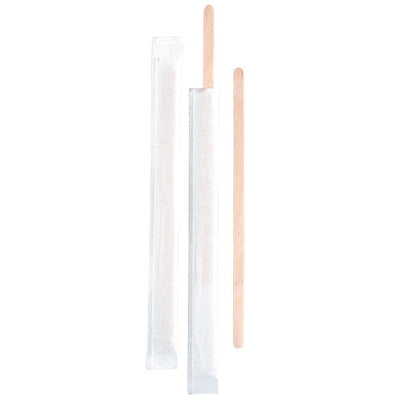 ONE TREE - WRAPPED WOODEN COFFEE STIRRER - 6MM X 140MM