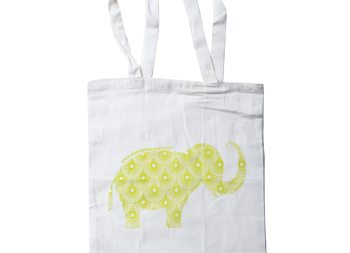 APPLE GREEN DUCK CALICO SHOPPING BAGS