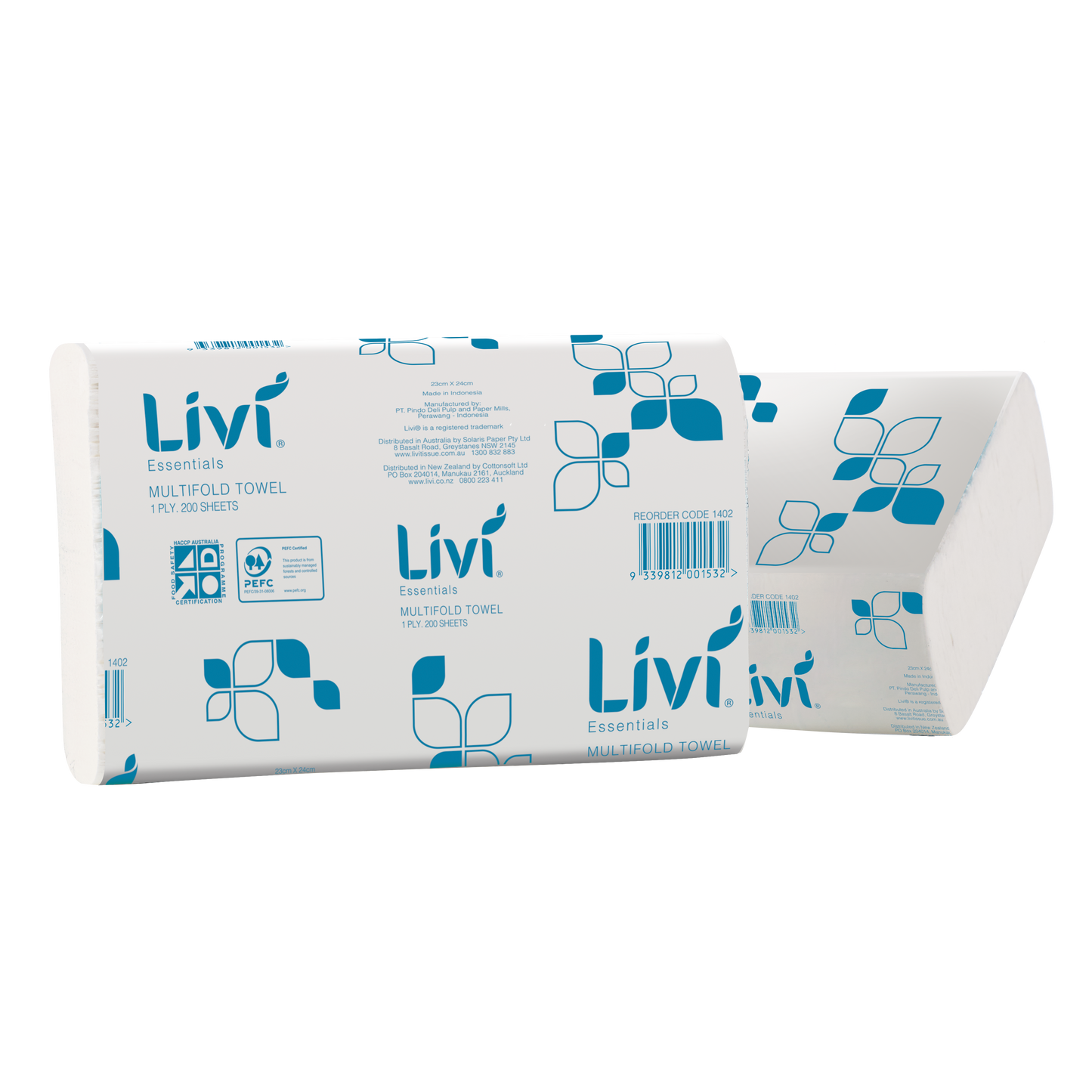 LIVI - PAPER TOWEL - INTERLEAVED MULTIFOLD - WHITE 225X230MM CTN