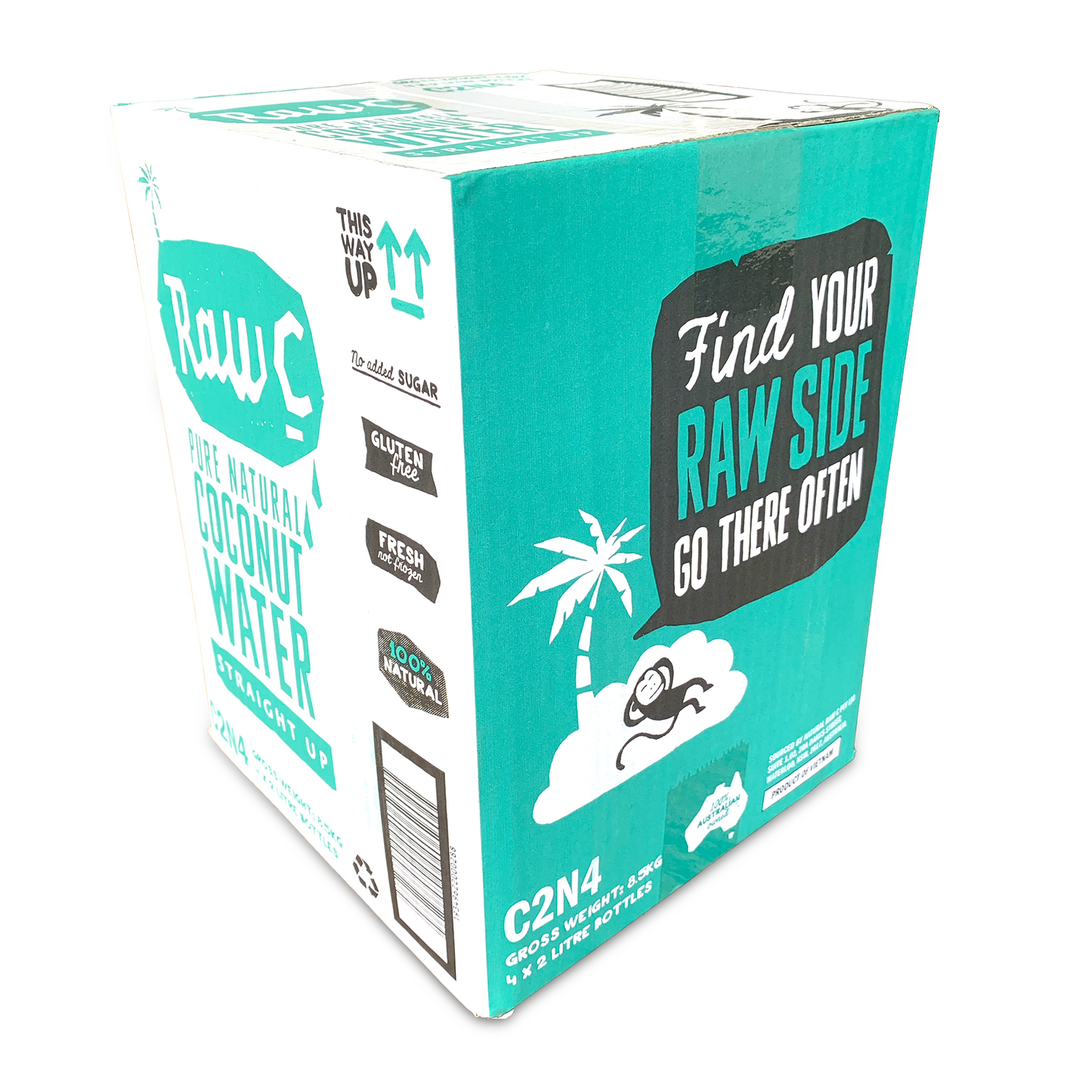 RAW C - COCONUT WATER STRAIGHT UP - 2 LITRE (CTN 4)