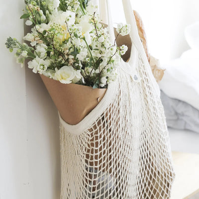 EVER ECO - ORGANIC COTTON NET TOTE BAG LONG HANDLE