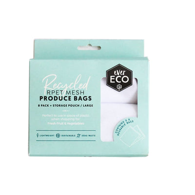 EVER ECO - REUSABLE FRUIT AND VEGE BAGS + STORAGE POUCH - 8 PACK