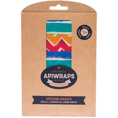 APIWRAPS - REUSABLE BEES WAX KITCHEN WRAP PACK OF 3