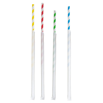 ECO-STRAWS - REGULAR PAPER WRAPPED - 3 PLY -  MIXED COLOUR