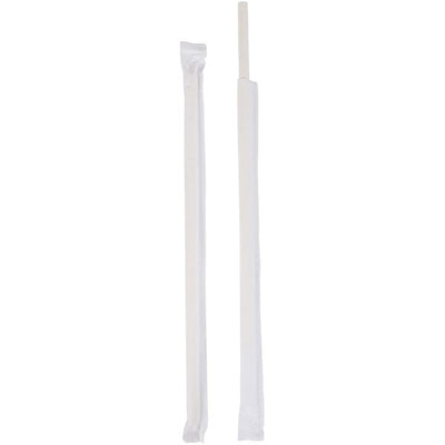 ECO-STRAWS - REGULAR SLIM PAPER WRAPPED - 3 PLY - WHITE
