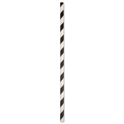 ECO-STRAW - REGULAR - PAPER STRAW - 3 PLY - BLACK STRIPE