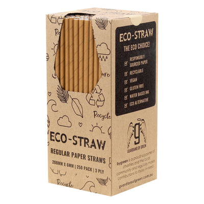 ECO-STRAW - REGULAR - PAPER STRAW - 3 PLY - KRAFT