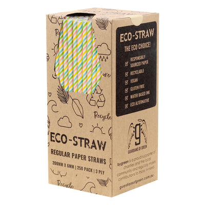 ECO-STRAW - REGULAR - PAPER STRAW - 3 PLY - RAINBOW PRINT