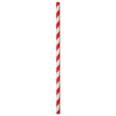 ECO-STRAW - REGULAR - PAPER STRAW - 3 PLY - RED STRIPE