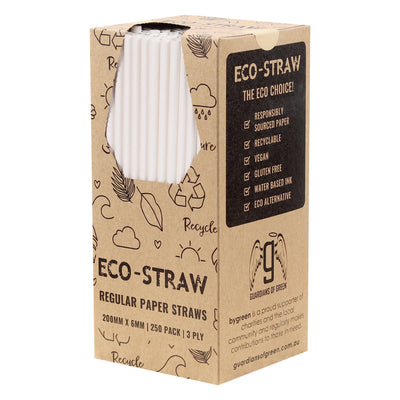 ECO-STRAW - REGULAR - PAPER STRAW - 3 PLY - WHITE