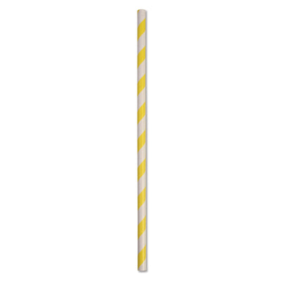 ECO-STRAW - REGULAR - PAPER STRAW - 3 PLY - YELLOW STRIPE