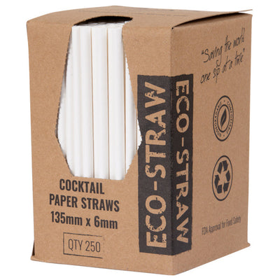 ECO-STRAW -  COCKTAIL - PAPER STRAW - 3 PLY - WHITE