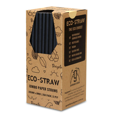 ECO-STRAW - JUMBO - PAPER STRAW - 3 PLY - BLACK