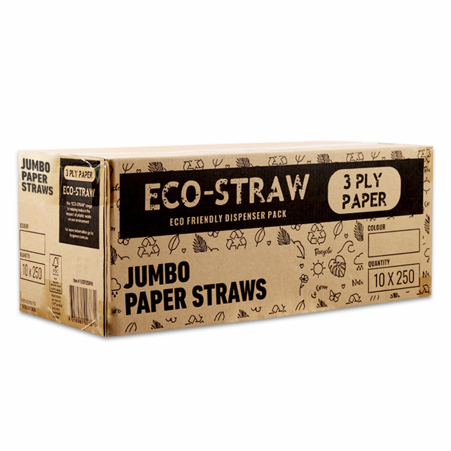 ECO STRAW - JUMBO - PAPER STRAW - 3 PLY - RED STRIPE