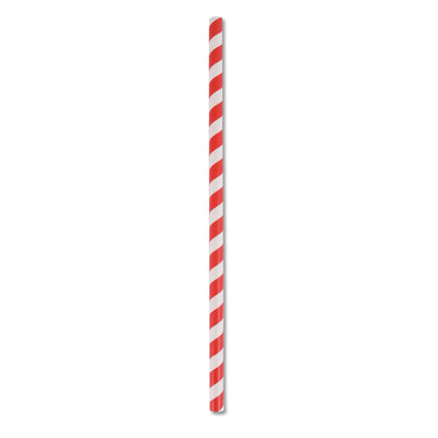 ECO-STRAW - JUMBO - PAPER STRAW - 3 PLY - RED STRIPE