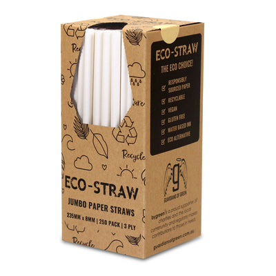 ECO-STRAW - JUMBO - PAPER STRAW - 3 PLY - WHITE