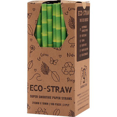 ECO-STRAW - SUPER SMOOTHIE - PAPER STRAW - 3 PLY - BAMBOO PRINT