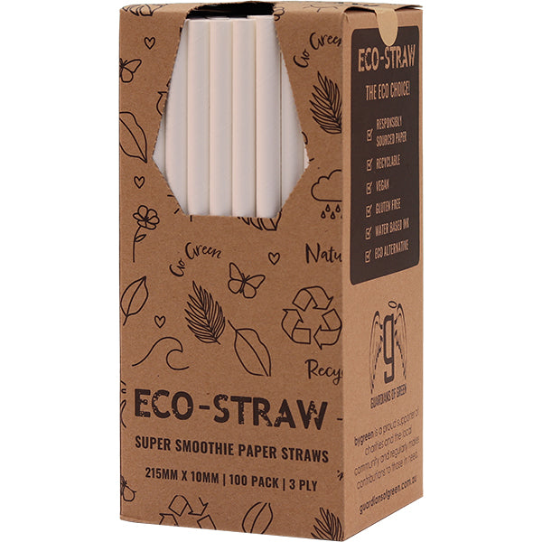 ECO-STRAW - SUPER SMOOTHIE - PAPER STRAW - 3 PLY - WHITE