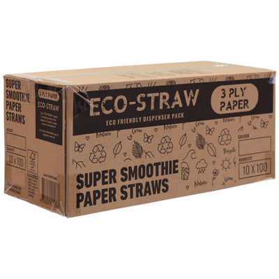 ECO-STRAW - SUPER SMOOTHIE - PAPER STRAW - 3 PLY - WHITE