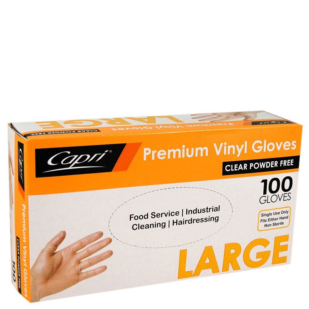 GLOVES - POWDER FREE - CLEAR - LARGE