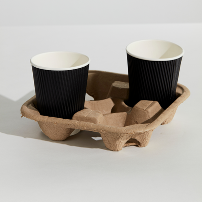 CUP CARRY TRAY - 4 CUP PULP