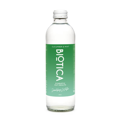 BIOTICA WATER - PROBIOTIC SPARKLING WATER - CUCUMBER MINT - GLASS BOTTLE 350ml (CTN 12)