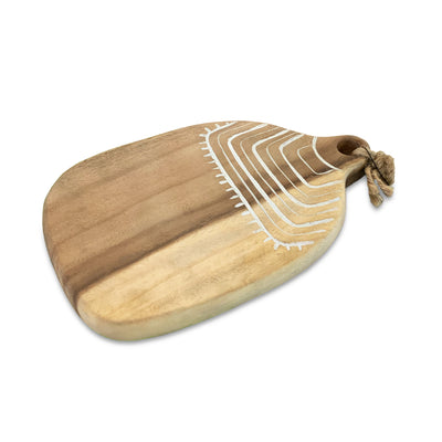 MARULA - ROUND SERVING PADDLE - ACACIA WOOD 300X200X25MM