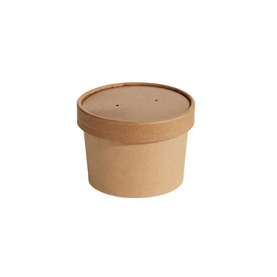 FOOD CONTAINER & LID COMBO - KRAFT - 8OZ