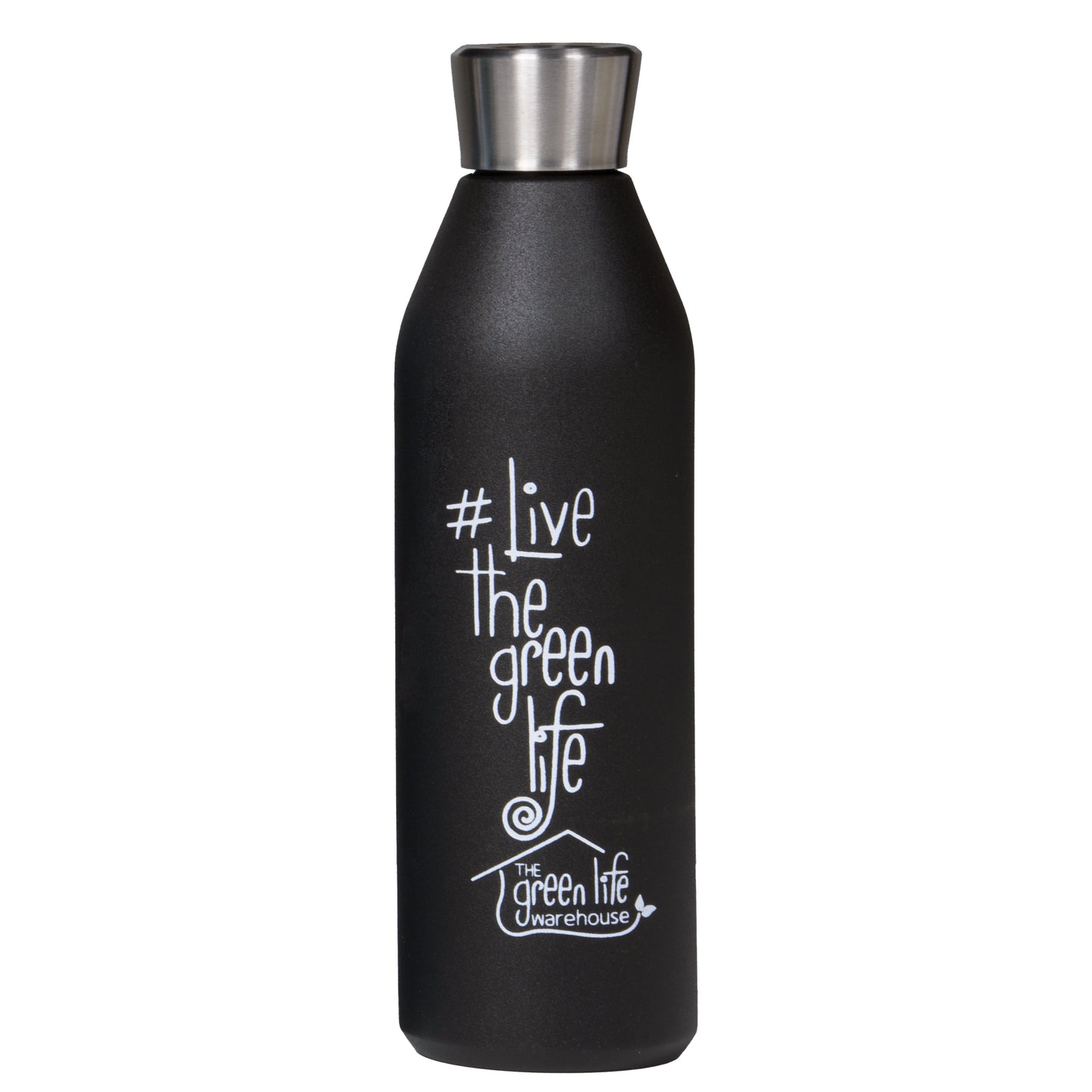 GO GREEN - GREEN LIFE REUSABLE DRINK BOTTLE - 600ML - SLATE