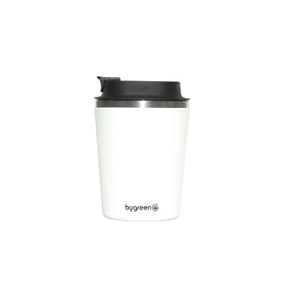 GO GREEN - REUSABLE COFFEE CUP - 220ML - WHITE