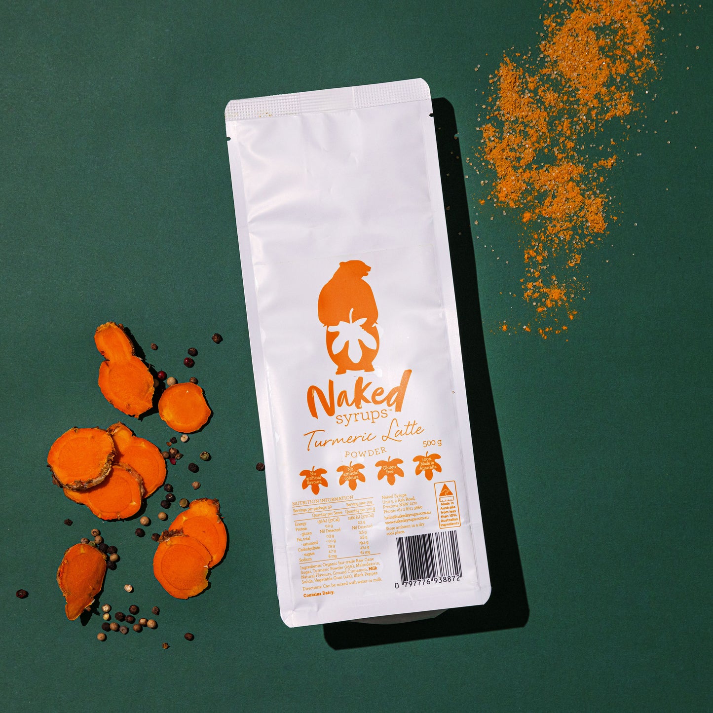 NAKED SYRUPS - TURMERIC LATTE POWDER - 500GM