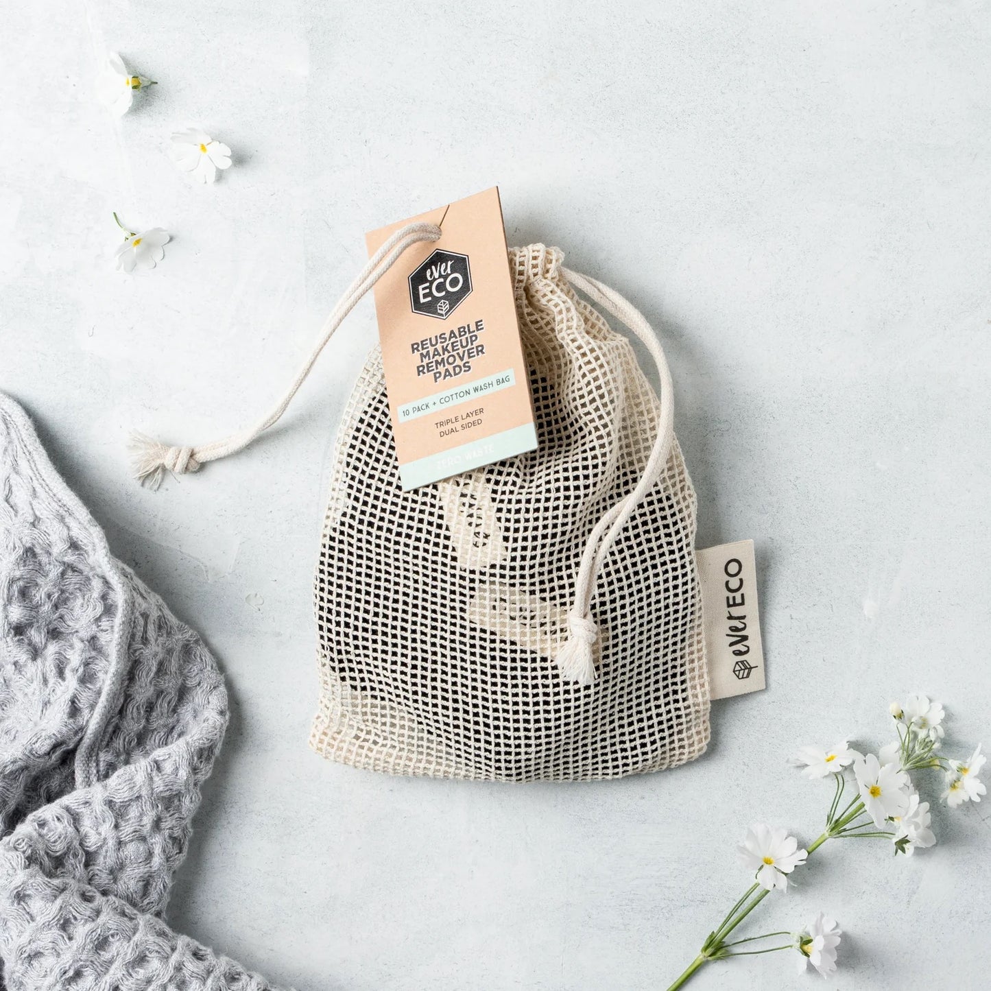 EVER ECO - REUSABLE BAMBOO FACIAL PADS - BLACK - 10 PACK