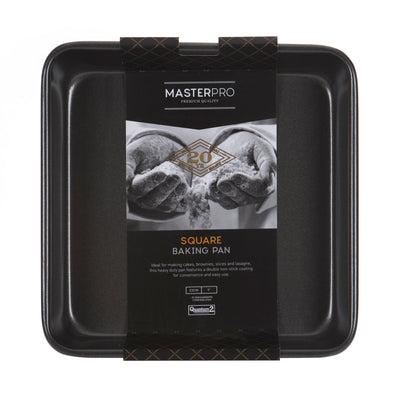 MASTERPRO - NON STICK SQUARE BAKE PAN - BLACK - 23x23x4.5cm