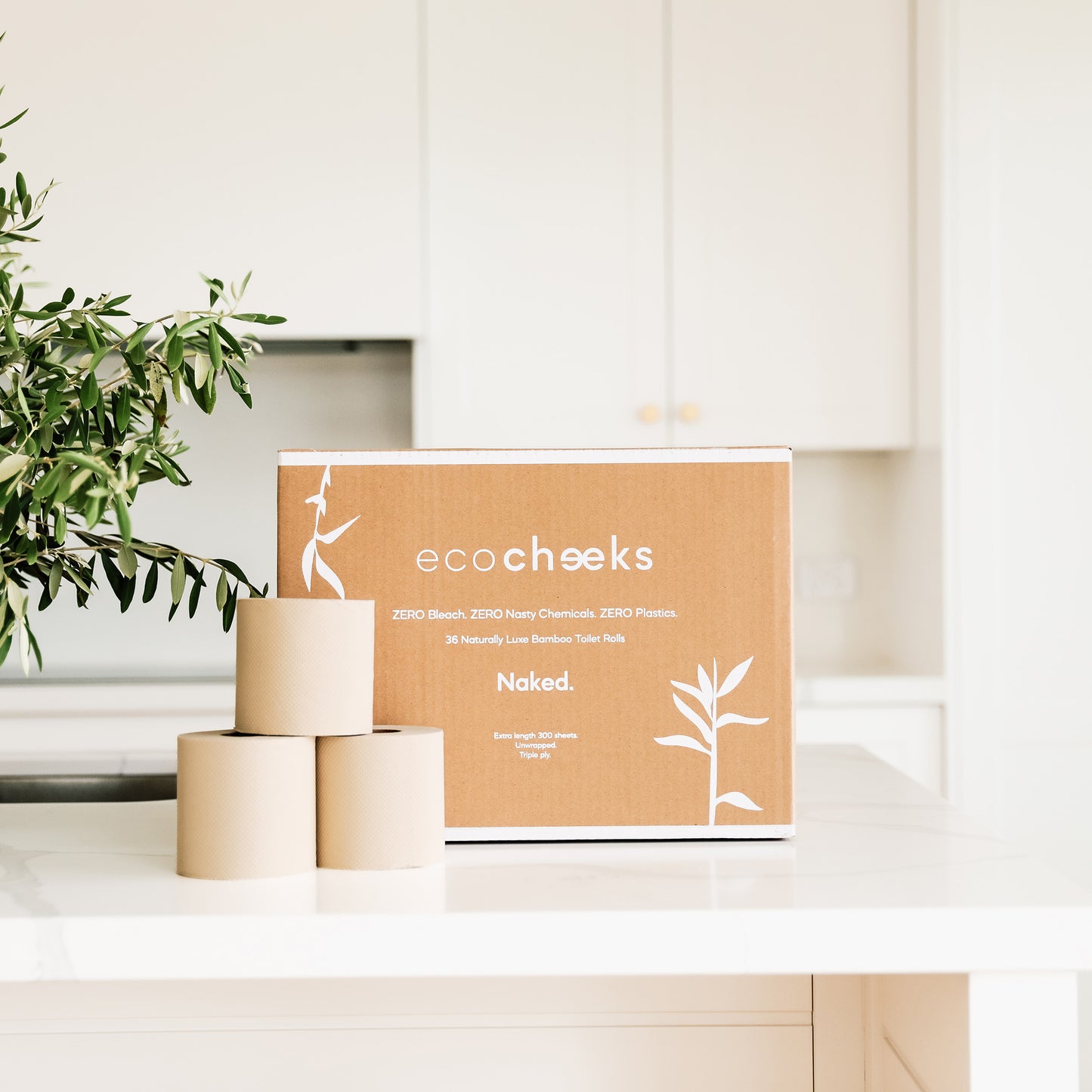 ECO CHEEKS - 100% BAMBOO - TOILET PAPER - NAKED (CTN 36)