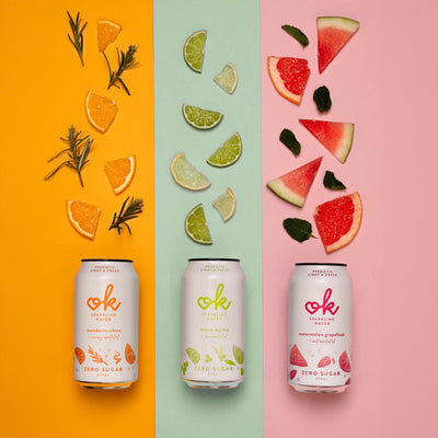 OK SPARKLING WATER - WATERMELON - 375ML (CTN 16)