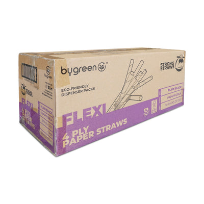 STRONG STRAWS - 4 PLY FLEXI PAPER STRAW - BLACK