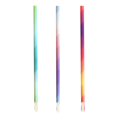 ECO-STRAW - 4 PLY SPOON PAPER STRAW - WRAPPED - MIXED COLOUR