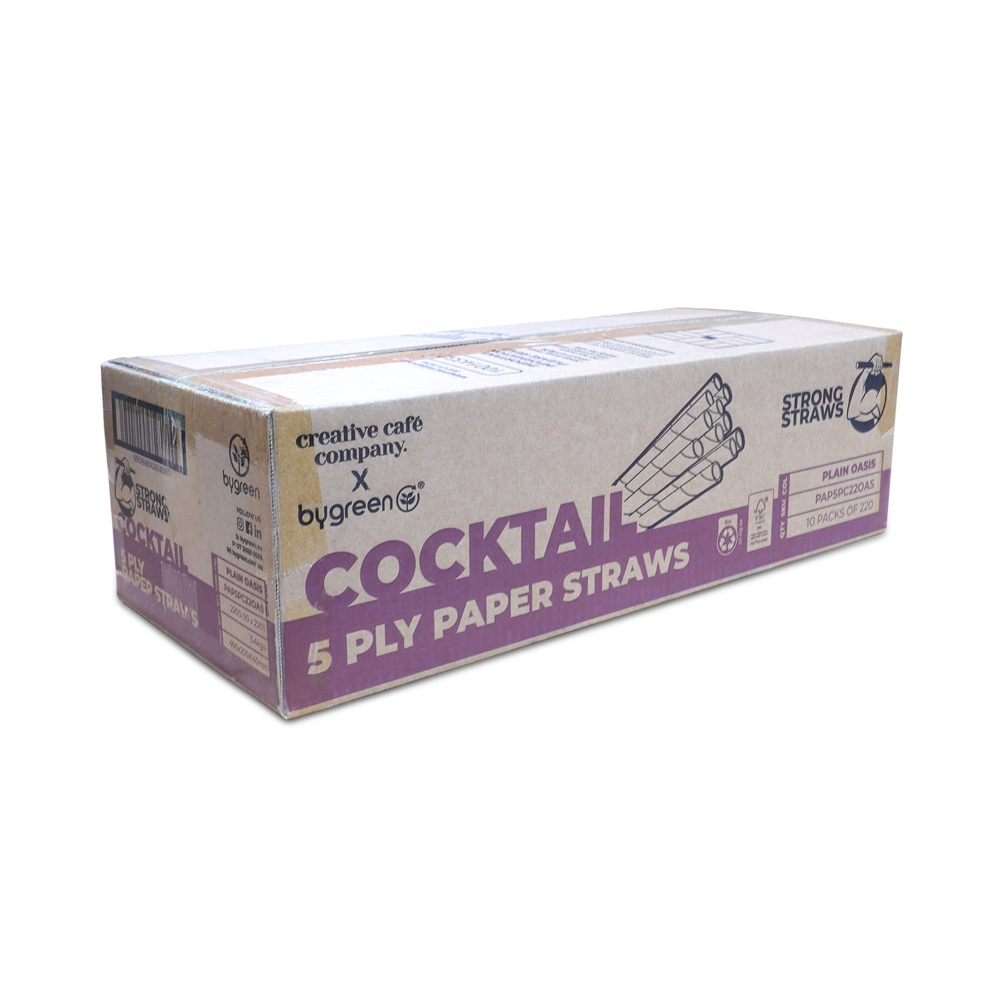STRONG STRAWS - 5 PLY COCKTAIL PAPER STRAW - OASIS MIX