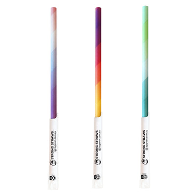 STRONG STRAWS - 5 PLY JUMBO PAPER STRAW WRAPPED - MIXED COLOURS