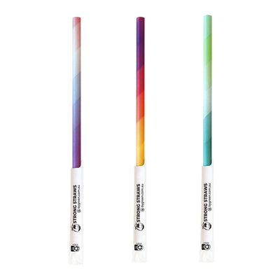 STRONG STRAWS - 5 PLY SUPER SMOOTHIE PAPER STRAW WRAPPED - MIXED COLOURS