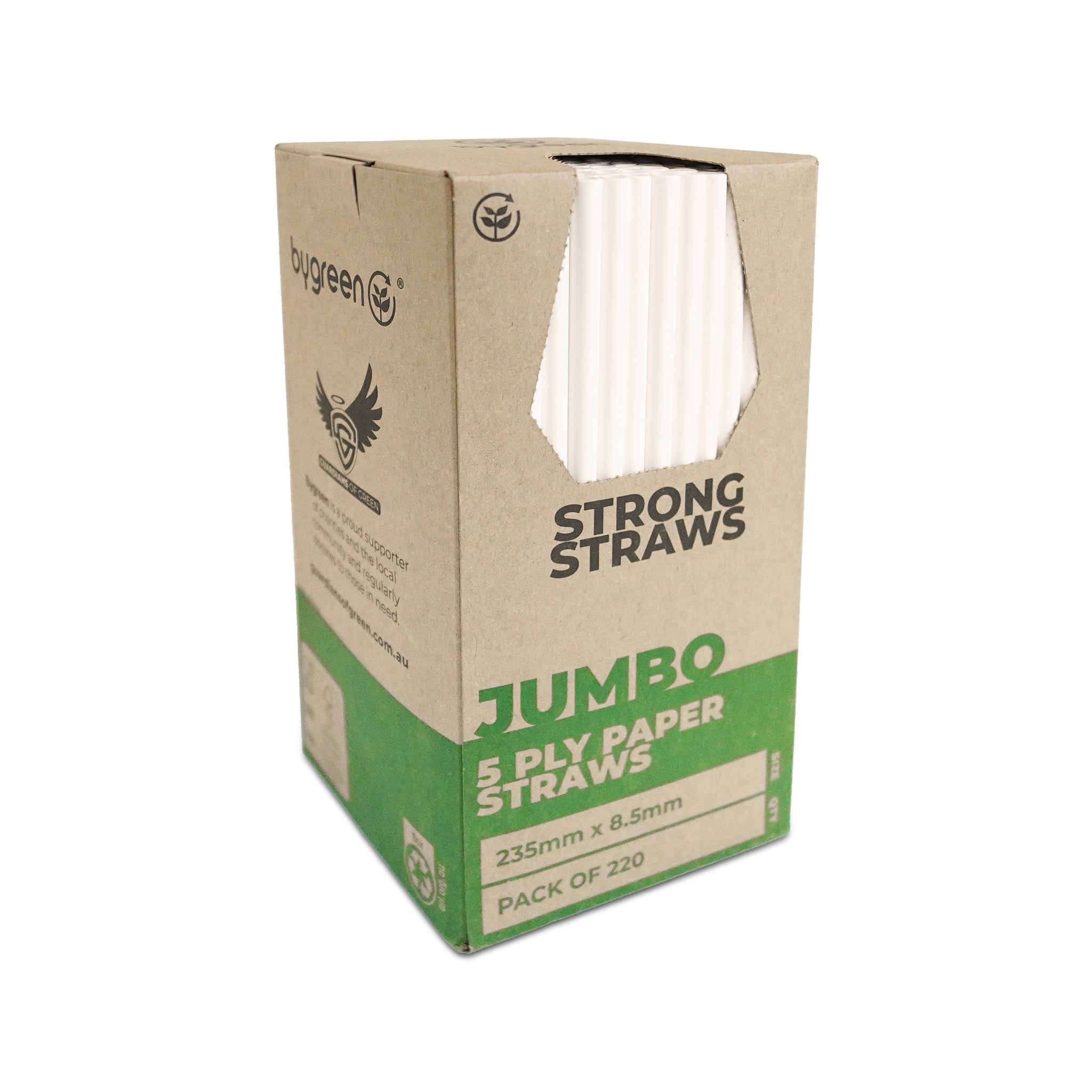 STRONG STRAWS - 5 PLY JUMBO PAPER STRAW - WHITE – The Greenlife Warehouse