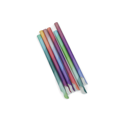 STRONG STRAWS - 5 PLY MINI SPOON PAPER STRAW - MIXED COLOURS