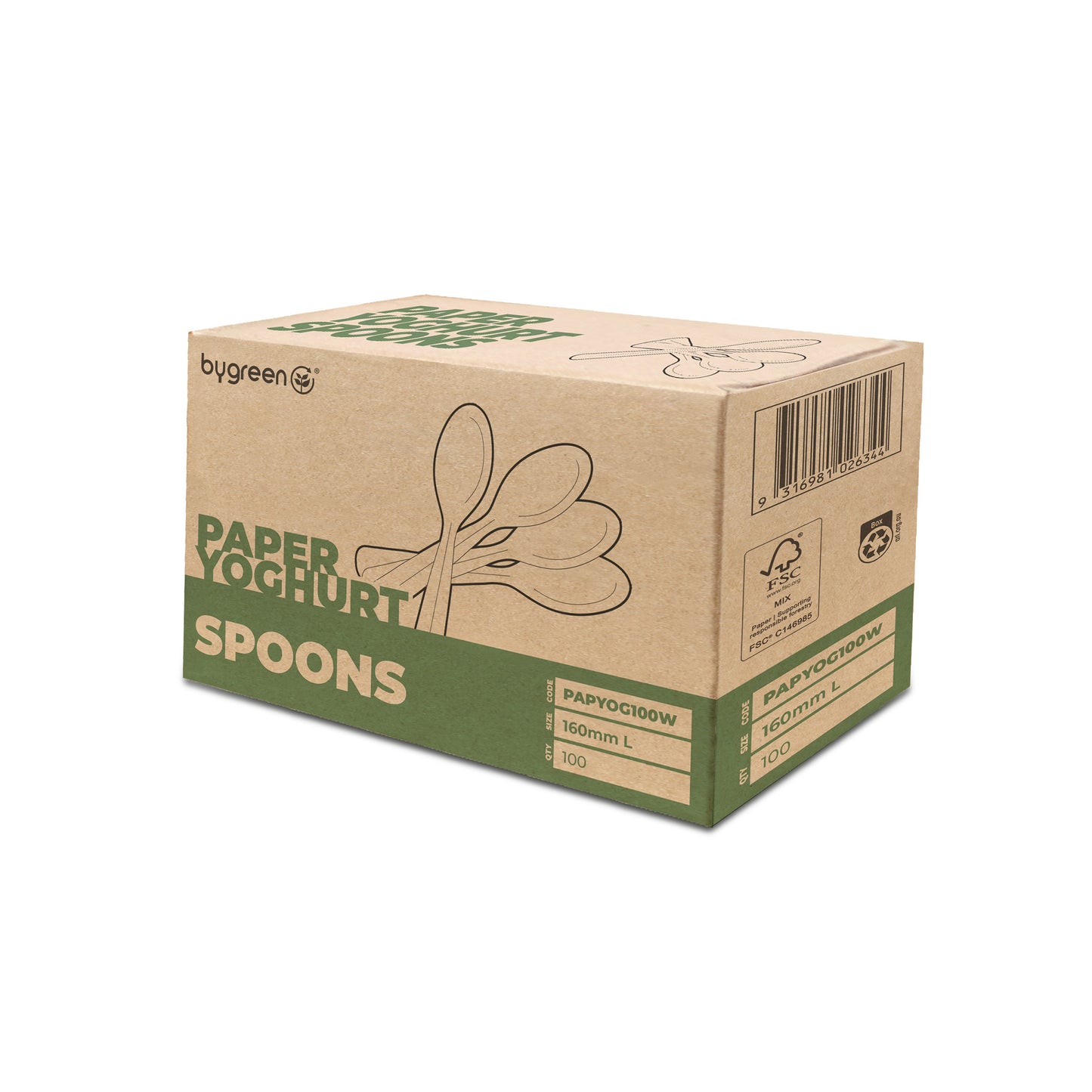 PAPER YOGHURT SPOONS - WHITE