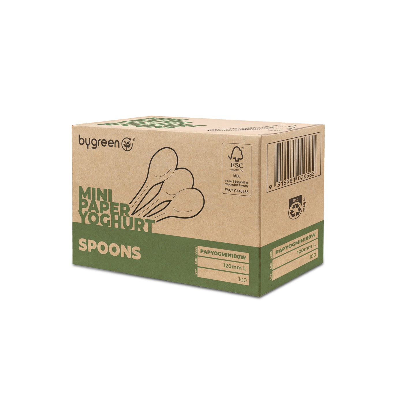 PAPER YOGHURT MINI SPOONS - WHITE