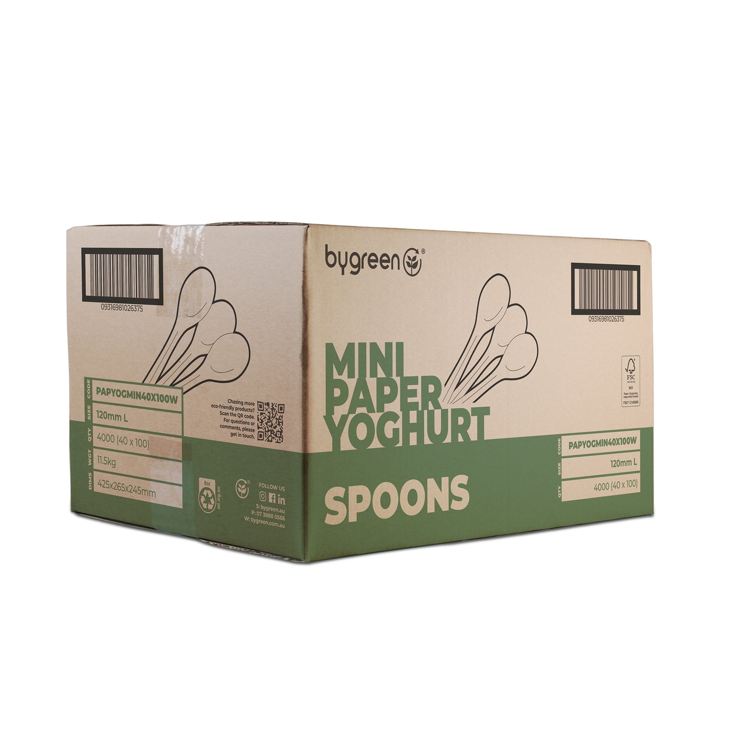 PAPER YOGHURT MINI SPOONS - WHITE