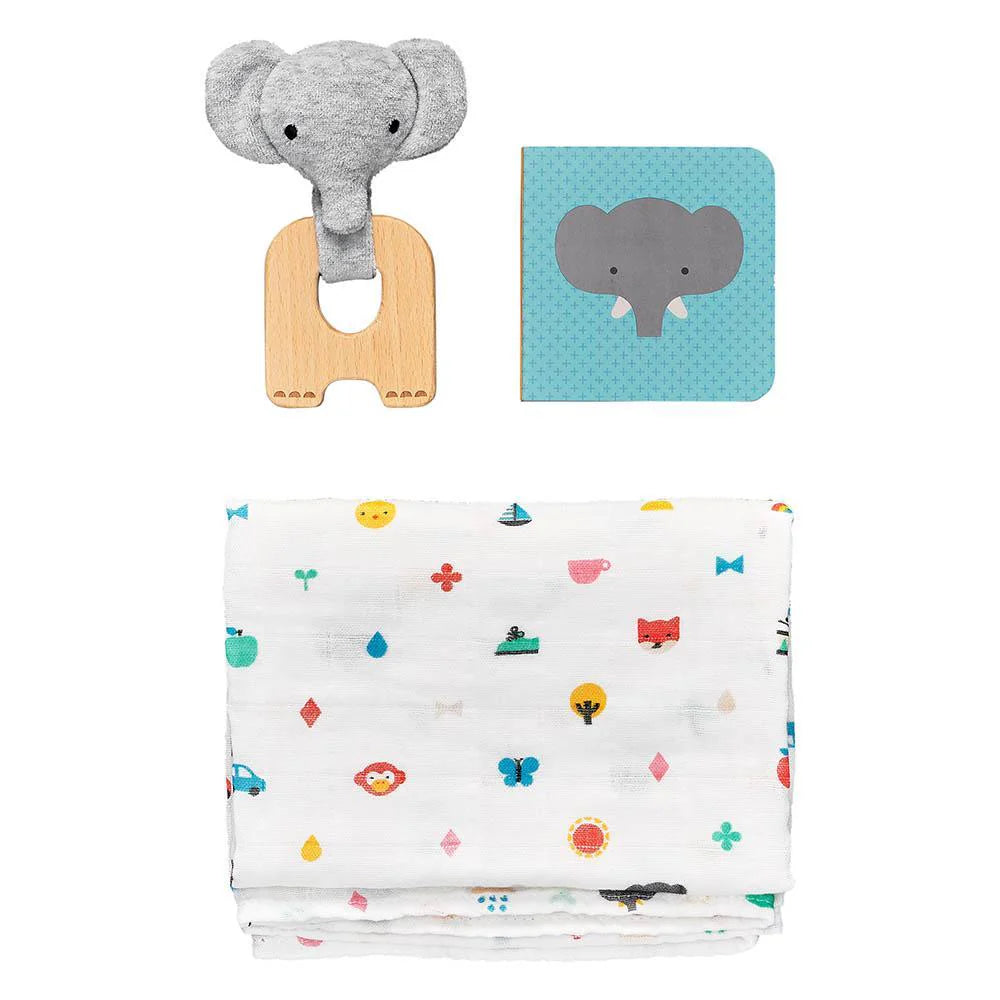 PETIT COLLAGE - LITTLE ELEPHANT BABY GIFT SET