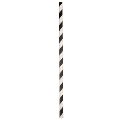 ECO-STRAW - PAPER STRAWS - RETAIL PACKS - BLACK STRIPE