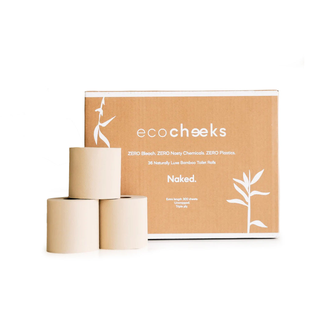 ECO CHEEKS - 100% BAMBOO - TOILET PAPER - NAKED (CTN 36)